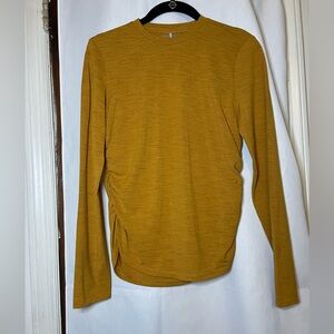 NWT Calia Golf Golden Warmth Mustard Yellow Long Sleeve Lightweight Top Size S
